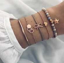 Load image into Gallery viewer, Boho Rose Map Bracelets &amp; Bangles for Women Bohemian Round Beaded Charm Bracelet Set Fashion Multilayer Accessories 2019 Bijoux