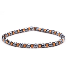Load image into Gallery viewer, Natural stone Beads lava stone Tiger eye Golden &amp; silver Hematite wrap Men's bracelets bangles Charms Fashion Couple bracelets