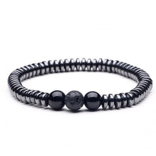 Load image into Gallery viewer, Natural stone Beads lava stone Tiger eye Golden &amp; silver Hematite wrap Men's bracelets bangles Charms Fashion Couple bracelets