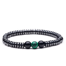 Load image into Gallery viewer, Natural stone Beads lava stone Tiger eye Golden &amp; silver Hematite wrap Men's bracelets bangles Charms Fashion Couple bracelets