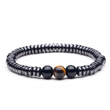 Load image into Gallery viewer, Natural stone Beads lava stone Tiger eye Golden &amp; silver Hematite wrap Men's bracelets bangles Charms Fashion Couple bracelets