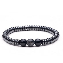 Load image into Gallery viewer, Natural stone Beads lava stone Tiger eye Golden &amp; silver Hematite wrap Men's bracelets bangles Charms Fashion Couple bracelets